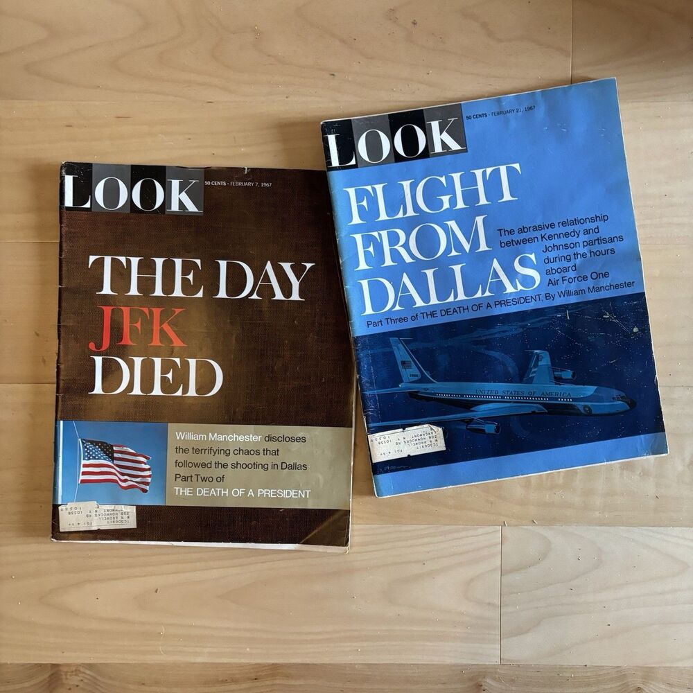 Look Magazine Lot 2 Piece February 1967 Part 2 & 3 The Death of a President JFK